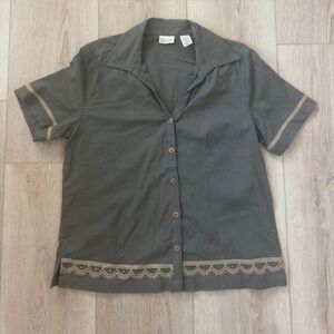 Classic Elements Gray Linen Blend Shirt 🤎